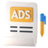 ads copy write 3d logo