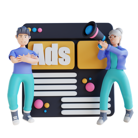 Marketing commercial en ligne  3D Illustration