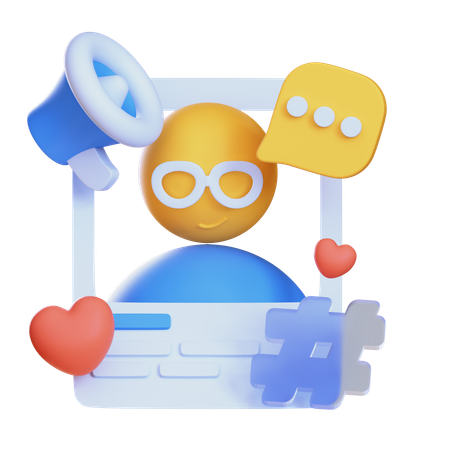 Marketing d'influence  3D Icon