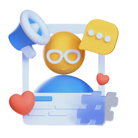 Marketing d'influence  3D Icon
