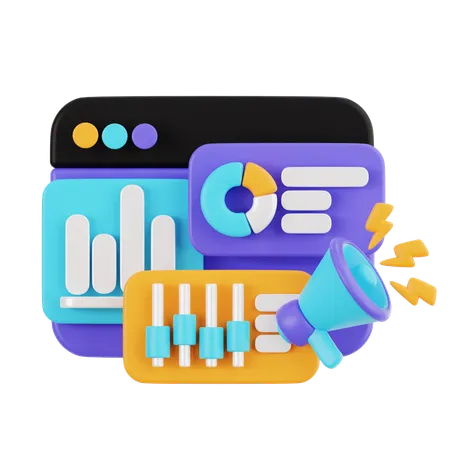 Marketing data  3D Icon