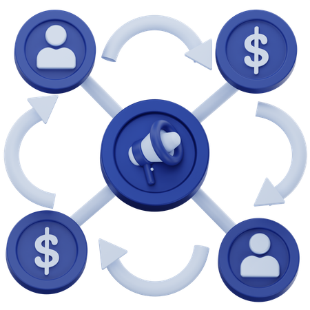 Marketing afiliado  3D Icon