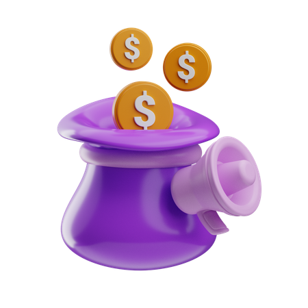 Mercadeo de dinero  3D Icon