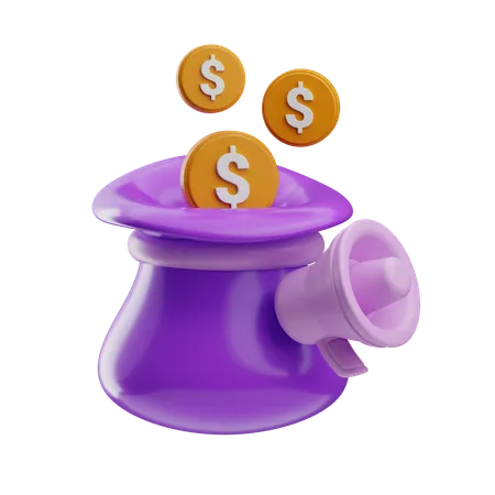 Mercadeo de dinero  3D Icon