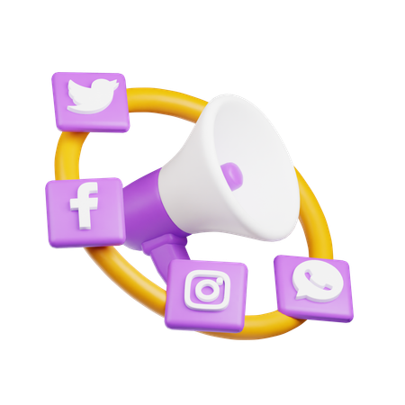 Marketing de mídia social  3D Icon