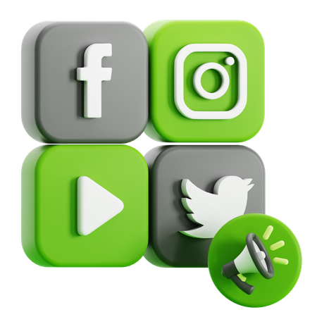 Marketing de mídia social  3D Icon