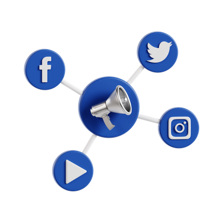 Marketing de mídia social  3D Icon