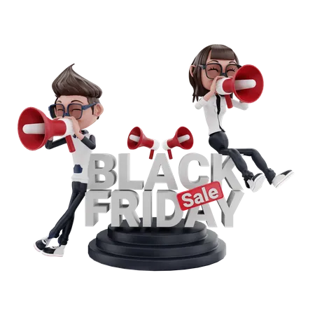 Marketing de venda de sexta-feira negra  3D Illustration