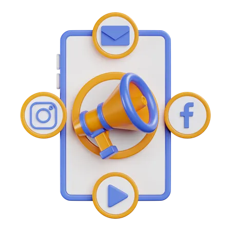 Marketing des médias sociaux  3D Icon