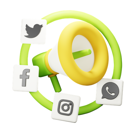 Marketing des médias sociaux  3D Icon