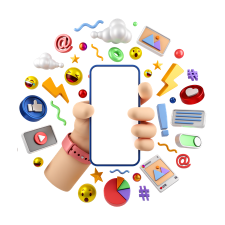 Marketing des médias sociaux en ligne  3D Icon