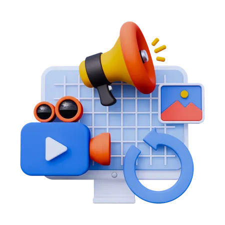Marketing digital  3D Icon
