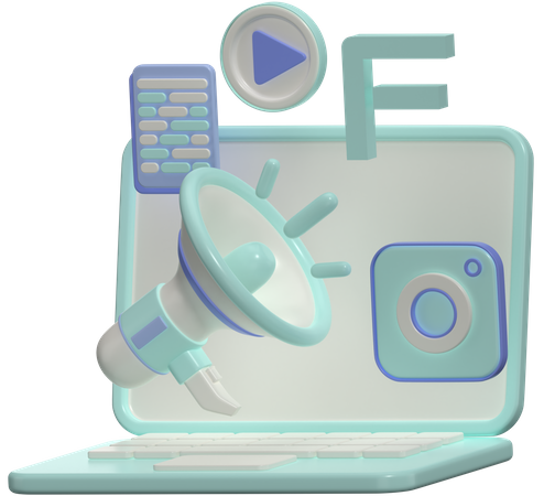 Publicidad digital  3D Icon