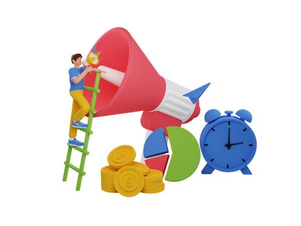 Marketing empresarial  3D Icon
