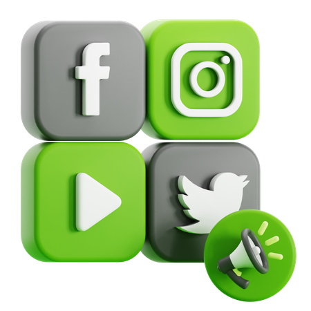 Marketing de medios sociales  3D Icon