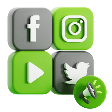 Marketing de medios sociales  3D Icon
