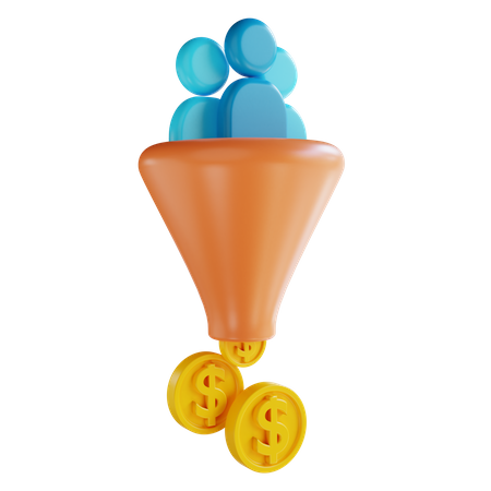 Marketing funnel  3D Illustration