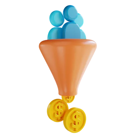 Marketing funnel  3D Illustration