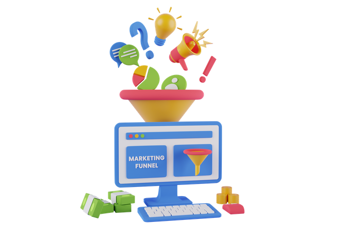 Marketing Funnel  3D Illustration