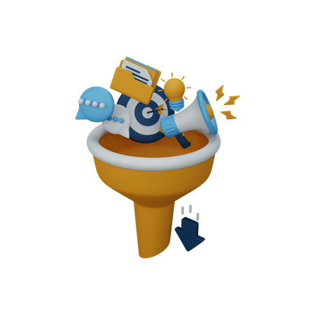 Marketing funnel 3D Icon