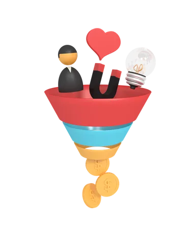 Marketing Funnel 3D Icon