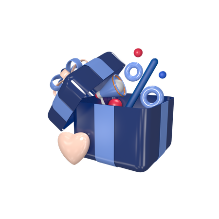 Marketing giveaway announce giftbox  3D Icon