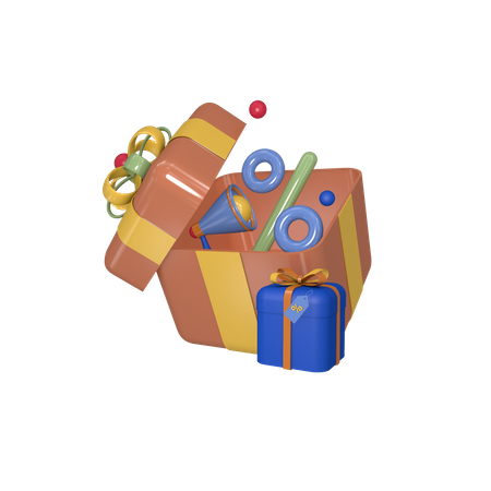 Marketing giveaway announce giftbox  3D Icon