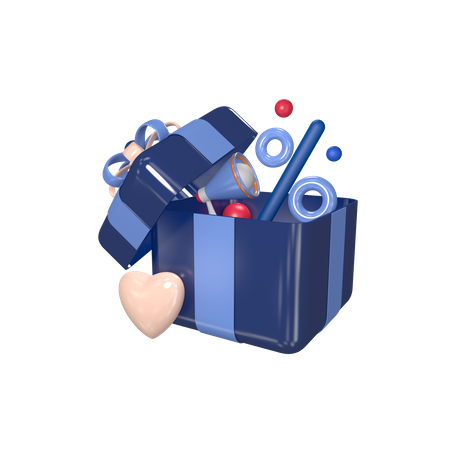 Marketing giveaway announce giftbox 3D Icon