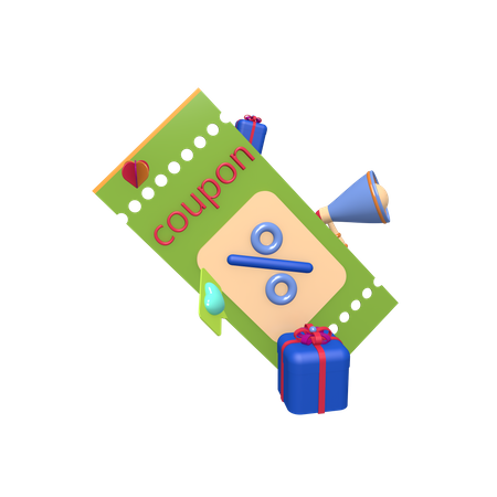 Marketing giveaway with coupon  3D Icon