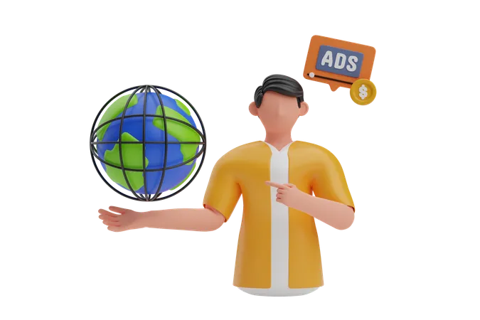 Marketing global  3D Illustration