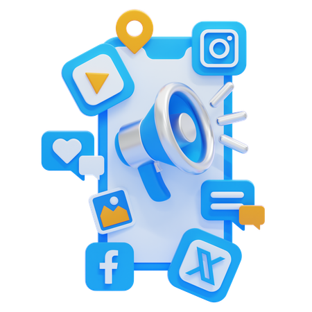 Marketing mobile  3D Icon