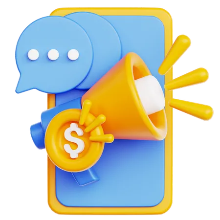 Marketing mobile  3D Icon