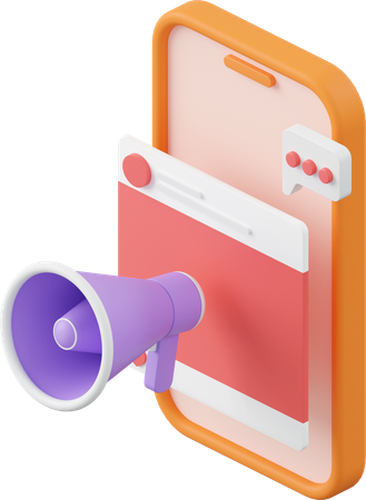 Marketing mobile  3D Icon