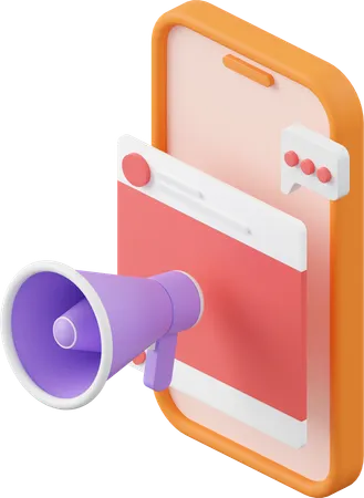 Marketing mobile  3D Icon