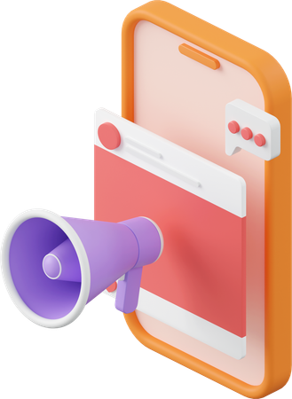 Marketing mobile  3D Icon