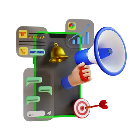 Marketing mobile  3D Illustration