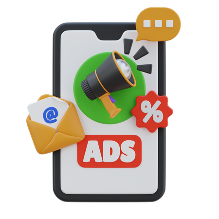 Marketing mobile  3D Icon