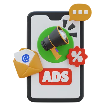 Marketing mobile  3D Icon