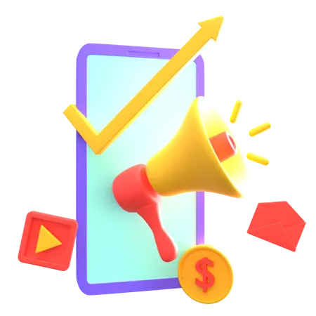 Marketing mobile  3D Icon