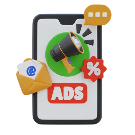 El marketing móvil  3D Icon