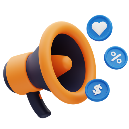 Marketing par mégaphone  3D Icon