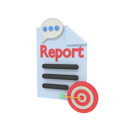 3 D Illustration Of Report Target 3D Icon