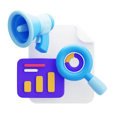 マーケティング調査  3D Icon