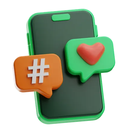 Hashtag de marketing social  3D Icon