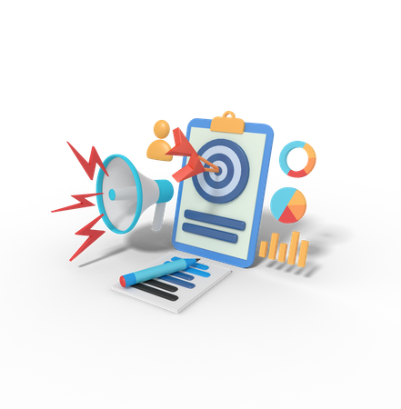 Marketing Target  3D Illustration