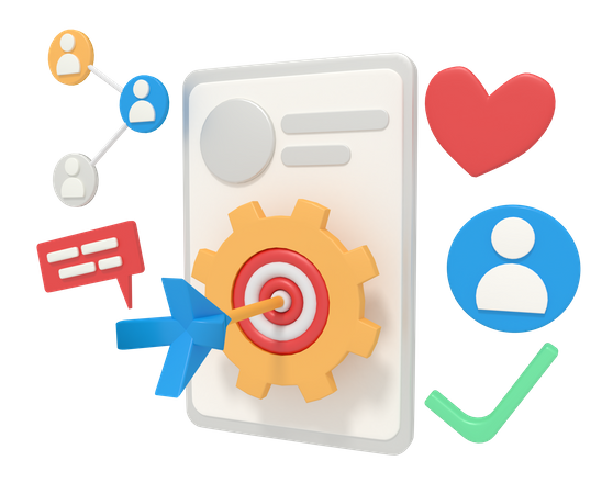 Marketing target in phone  3D Illustration