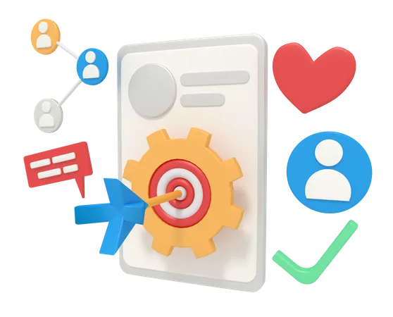 Marketing target in phone  3D Illustration