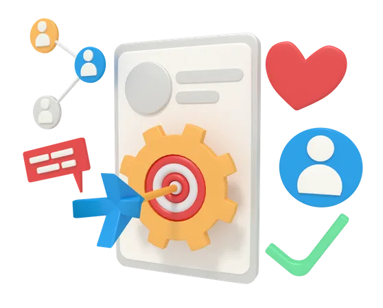 Marketing Target Management On The Phone 3D Illustration