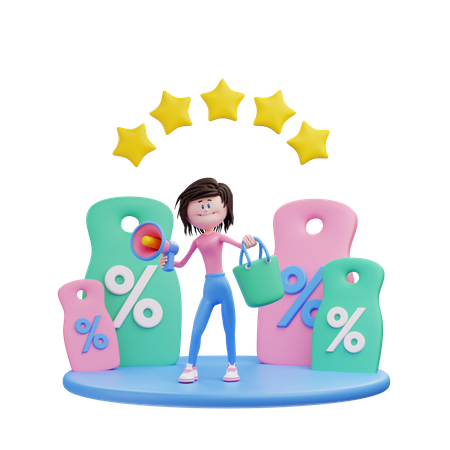 Marketing de venta en línea  3D Illustration