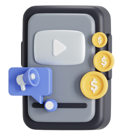 Marketing no Youtube  3D Icon